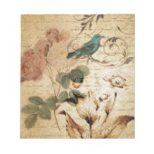 Bohemiaanse chic Paris Scripts vogel Frans botanis Notitieblok (Voorkant)