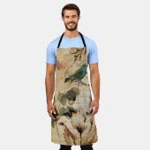 Bohemiaanse chic Paris Scripts vogel Frans botanis Schort (Gedragen)