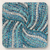 bohemiaanse girale zilvergrijze turkooizen blauw bier onderzetter (Voorkant)