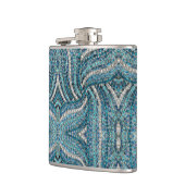 bohemiaanse girale zilvergrijze turkooizen blauw heupfles (Links)