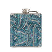 bohemiaanse girale zilvergrijze turkooizen blauw heupfles (Achterkant)