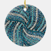 bohemiaanse girale zilvergrijze turkooizen blauw keramisch ornament (Achterkant)