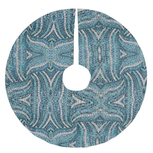 bohemiaanse girale zilvergrijze turkooizen blauw kerstboom rok (Voorkant)