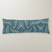 bohemiaanse girale zilvergrijze turkooizen blauw lichaamskussen (Achterkant)