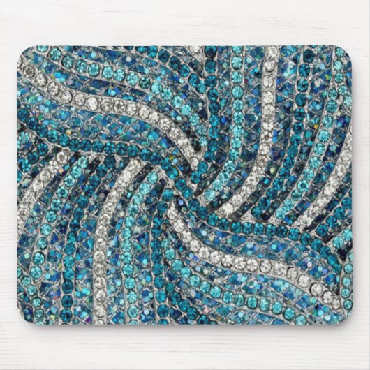 bohemiaanse girale zilvergrijze turkooizen blauw muismat (Voorkant)