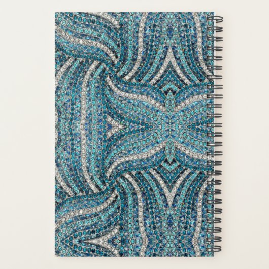 bohemiaanse girale zilvergrijze turkooizen blauw planner (Achterkant)