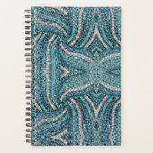 bohemiaanse girale zilvergrijze turkooizen blauw planner (Voorkant)