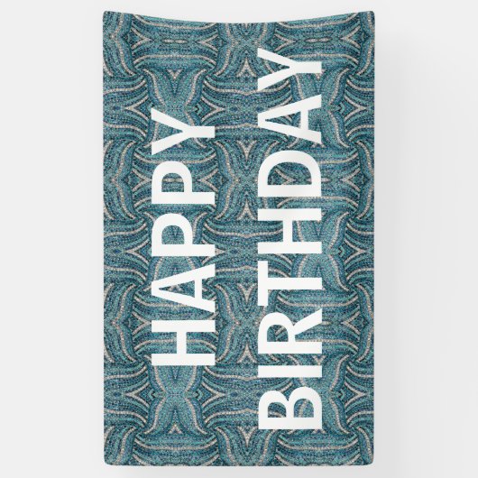 bohemiaanse girale zilvergrijze turkooizen blauw spandoek (Verticaal)