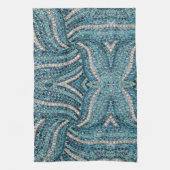 bohemiaanse girale zilvergrijze turkooizen blauw theedoek (Verticaal)