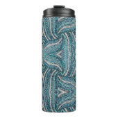 bohemiaanse girale zilvergrijze turkooizen blauw thermosbeker (Voorkant)