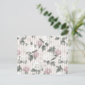 Bohemiaanse pastelroze groene strepen patroon briefkaart (Staand voorkant)