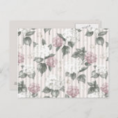 Bohemiaanse pastelroze groene strepen patroon briefkaart (Voorkant / Achterkant)