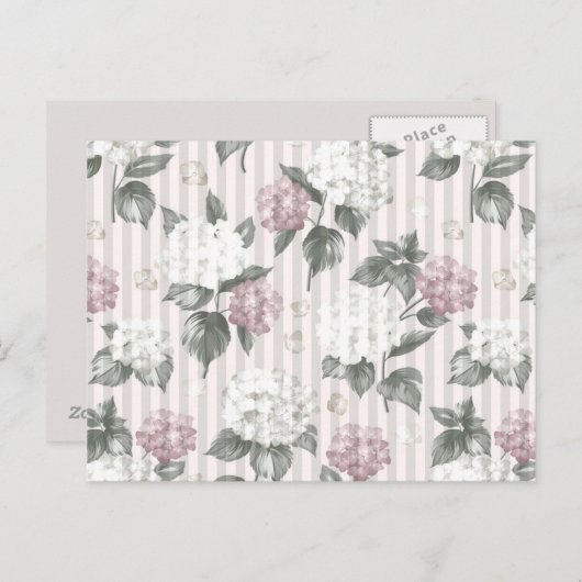 Bohemiaanse pastelroze groene strepen patroon briefkaart (Voorkant / Achterkant)