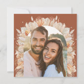 Bohemiaanse terracotta pampas, stijlvolle bruiloft save the date (Achterkant)