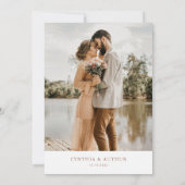 bohemiaanse terracotta simpele scriptbruiloft kaart (Achterkant)