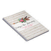 Bohemiaanse ventiel Arrow en Roos op Rustic White  Notitieboek (Rechterzijde)