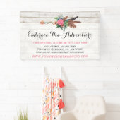 Bohemiaanse ventiel Arrow en Roos op Rustic White Spandoek (Insitu)