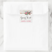 Bohemiaanse ventiel Arrow en Roos op Rustic White  Vierkante Sticker (Tas)