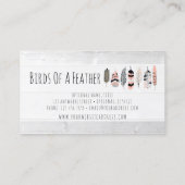 Bohemiaanse vogelveren in Blush Pink Tribal Chic Visitekaartje (Achterkant)