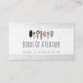 Bohemiaanse vogelveren in Blush Pink Tribal Chic Visitekaartje (Voorkant)