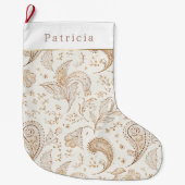 Bohemiam Boho Crème Witte Kerst Grote Kerstsok (Voorkant)