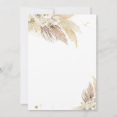 Bohemian 1st Birthday Party Boho Pampas Grass Inv Kaart (Achterkant)