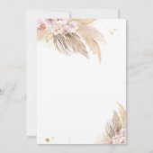 Bohemian 1st Birthday Party Boho Pampas Grass Kaart (Achterkant)