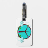 Bohemian Angel Wings Peace Symbol Bagagelabel (Achterkant verticaal)