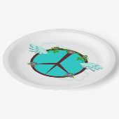 Bohemian Angel Wings Peace Symbol Papieren Bordje (Gekanteld)