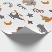 Bohemian Animals Celestial Boho Droy Stars Moon Cadeaupapier (Hoek)
