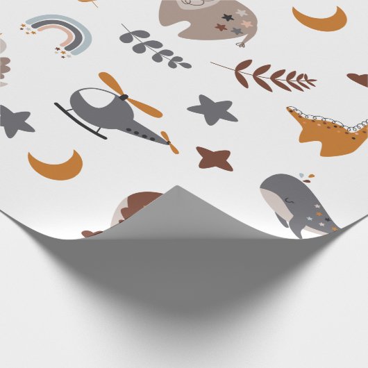 Bohemian Animals Celestial Boho Droy Stars Moon Cadeaupapier (Hoek)