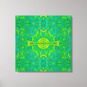 Bohemian Arabesque Mandala Gree Canvas Afdruk (Voorkant)