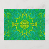 Bohemian Arabesque Pattern Green Briefkaart (Voorkant)