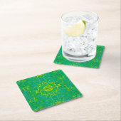 Bohemian Arabesque Pattern Green Kartonnen Onderzetters (Insitu)