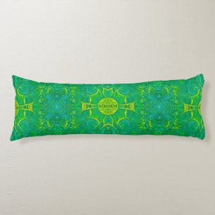 Bohemian Arabesque Pattern Green Lichaamskussen