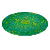 Bohemian Arabesque Pattern Green Snijplank (Hoek)