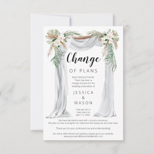 Bohemian Arch bruiloft uitgestelde aankondiging (Voorkant)