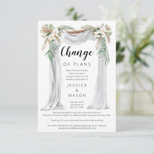 Bohemian Arch bruiloft uitgestelde aankondiging (Staand voorkant)