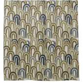 Bohemian arch fish scale painted pattern douchegordijn (Voorkant)