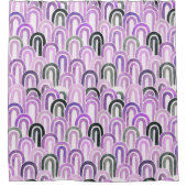 Bohemian arch fish scale painted pattern douchegordijn (Voorkant)