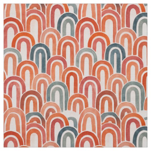 Bohemian arch fish scale painted pattern stof (Swatch)