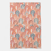 Bohemian arch fish scale painted pattern theedoek (Verticaal)