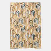Bohemian arch fish scale painted pattern theedoek (Verticaal)