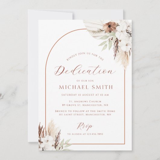 Bohemian Arch Moderne Toewijding Uitnodiging (Voorkant)