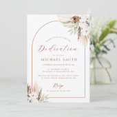 Bohemian Arch Moderne Toewijding Uitnodiging (Staand voorkant)