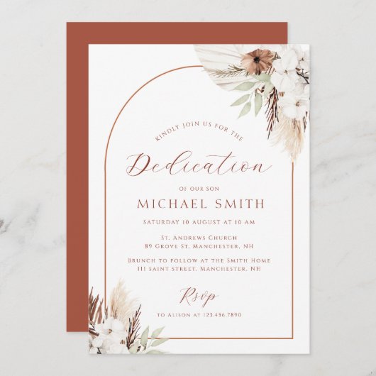 Bohemian Arch Moderne Toewijding Uitnodiging (Voorkant / Achterkant)