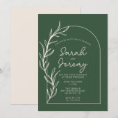 Bohemian Arched Evergreen Wedding | Uitnodiging (Voorkant / Achterkant)