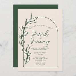 Bohemian Arched Evergreen Wedding | Uitnodiging