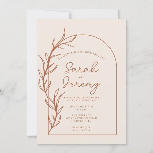 Bohemian Arched Terracotta Wedding | Uitnodiging (Voorkant)