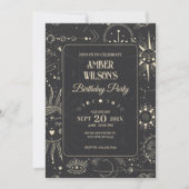 Bohemian astrology celestial birthday kaart (Voorkant)